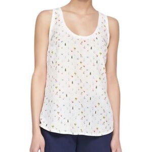 Joie Silk Tank Top Bee Insect Bug Sleeveless Blouse Top XS